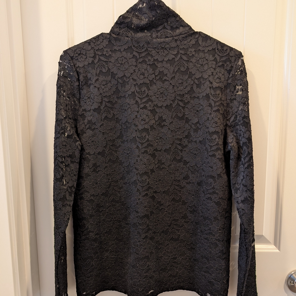 Talbots Black Lace Cowl Neck Sweater - Picture 7 of 7